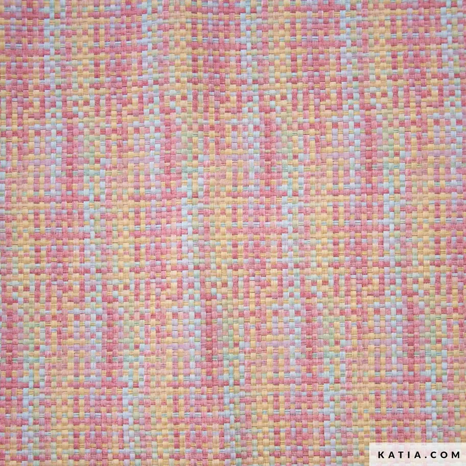 Multicolor kunstleer met textieleffect pastel - Katia